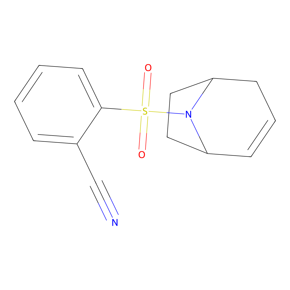 2-((1R,5S)-8-azabicyclo[3.2.1]oct-2-en-8-ylsulfonyl)benzonitrile molecular structure, CAS 1705934-76-4