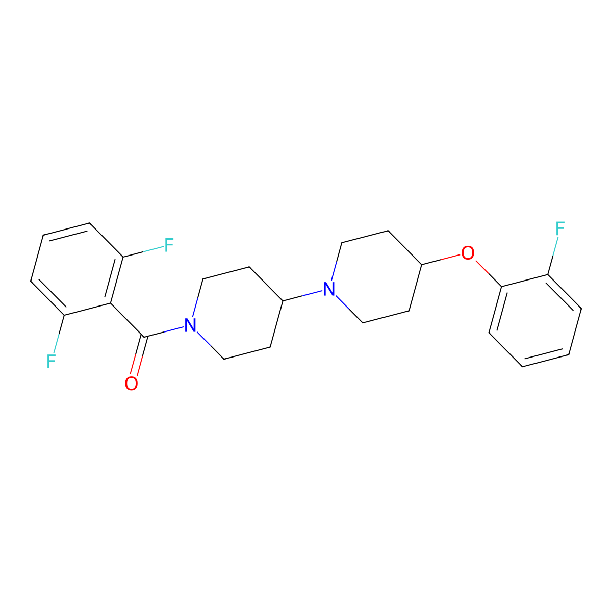 1'-(2,6-Difluorobenzoyl)-4-(2-fluorophenoxy)-1,4'-bipiperidine molecular structure, CAS 1705964-61-9