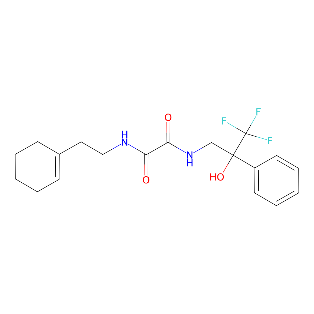 N1-(2-(cyclohex-1-en-1-yl)ethyl)-N2-(3,3,3-trifluoro-2-hydroxy-2-phenylpropyl)oxalamide molecular structure, CAS 1705967-06-1