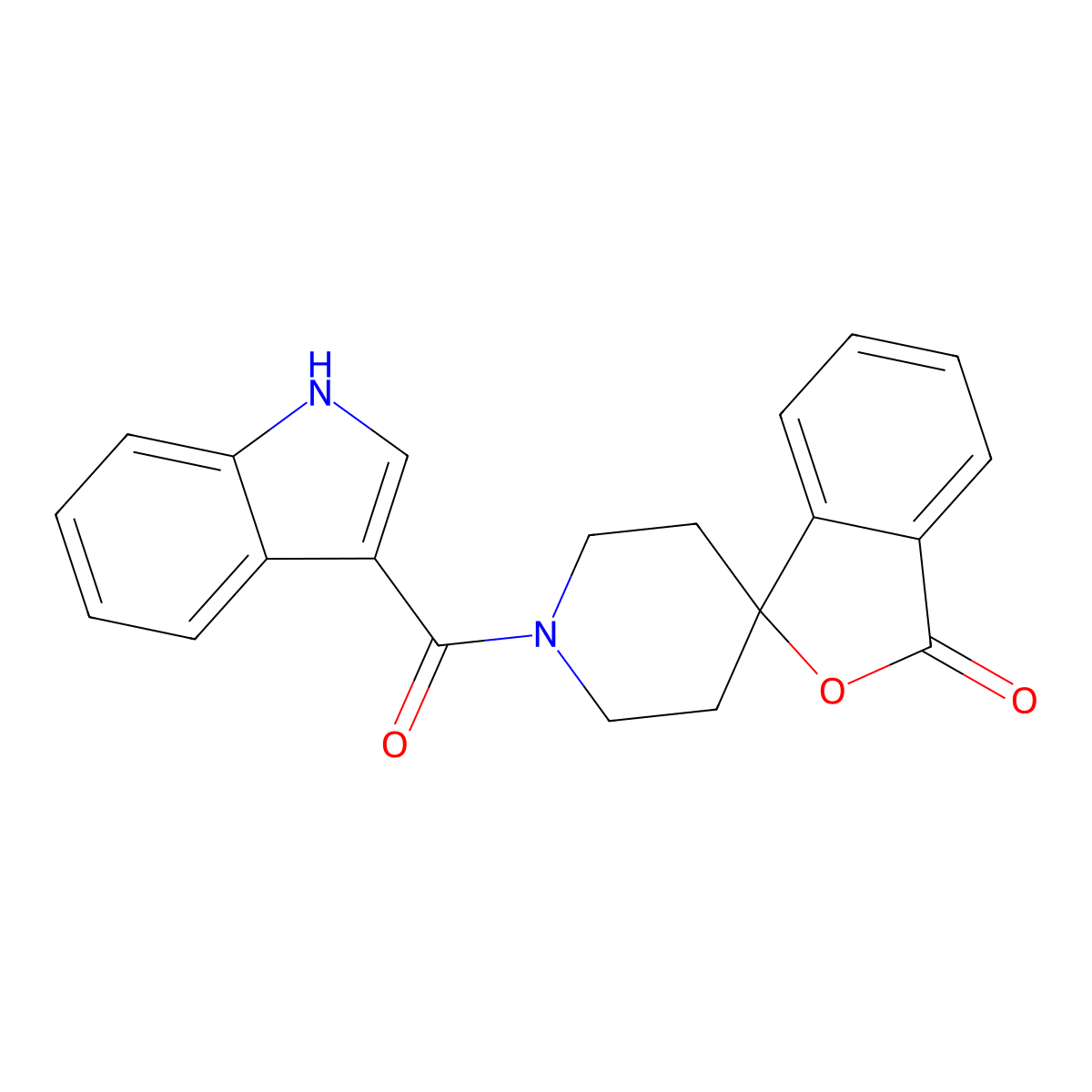 1'-(1H-indole-3-carbonyl)-3H-spiro[2-benzofuran-1,4'-piperidine]-3-one molecular structure, CAS 1705969-42-1