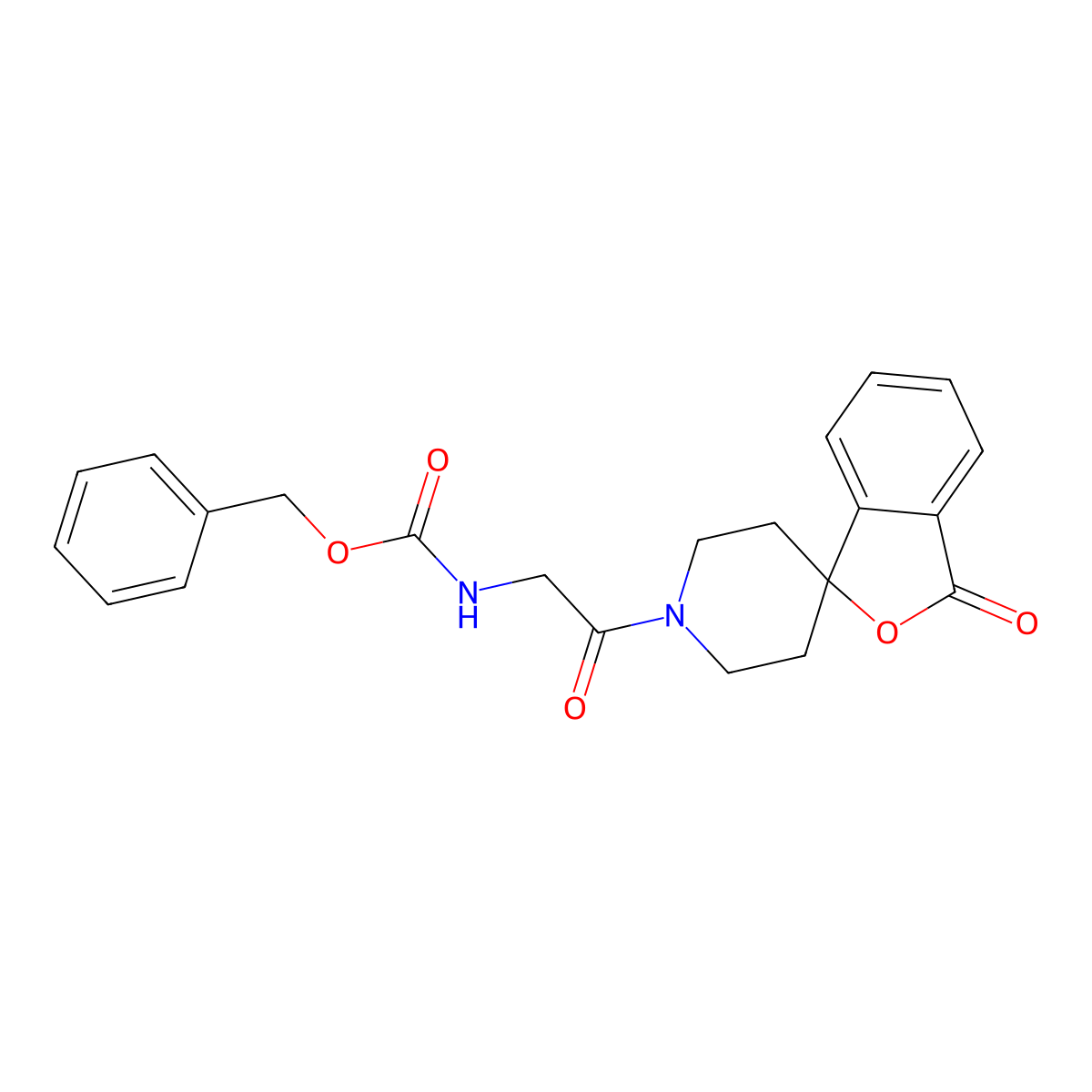 benzyl N-(2-oxo-2-{3-oxo-3H-spiro[2-benzofuran-1,4'-piperidine]-1'-yl}ethyl)carbamate molecular structure, CAS 1705969-67-0