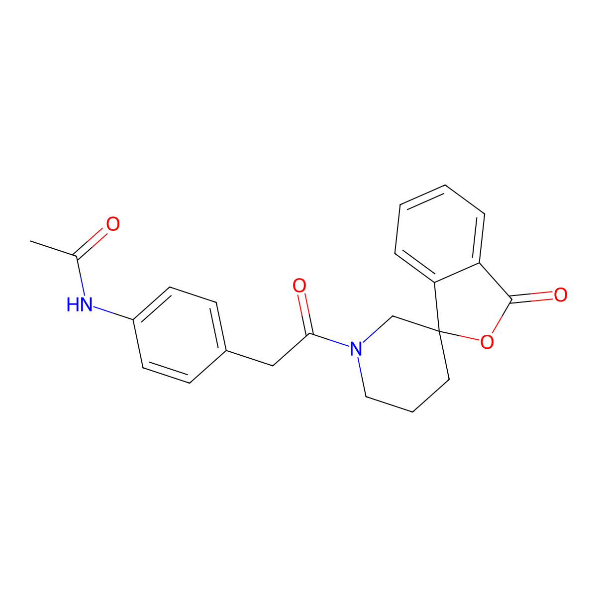 N-[4-(2-oxo-2-{3-oxo-3H-spiro[2-benzofuran-1,3'-piperidine]-1'-yl}ethyl)phenyl]acetamide molecular structure, CAS 1705971-50-1