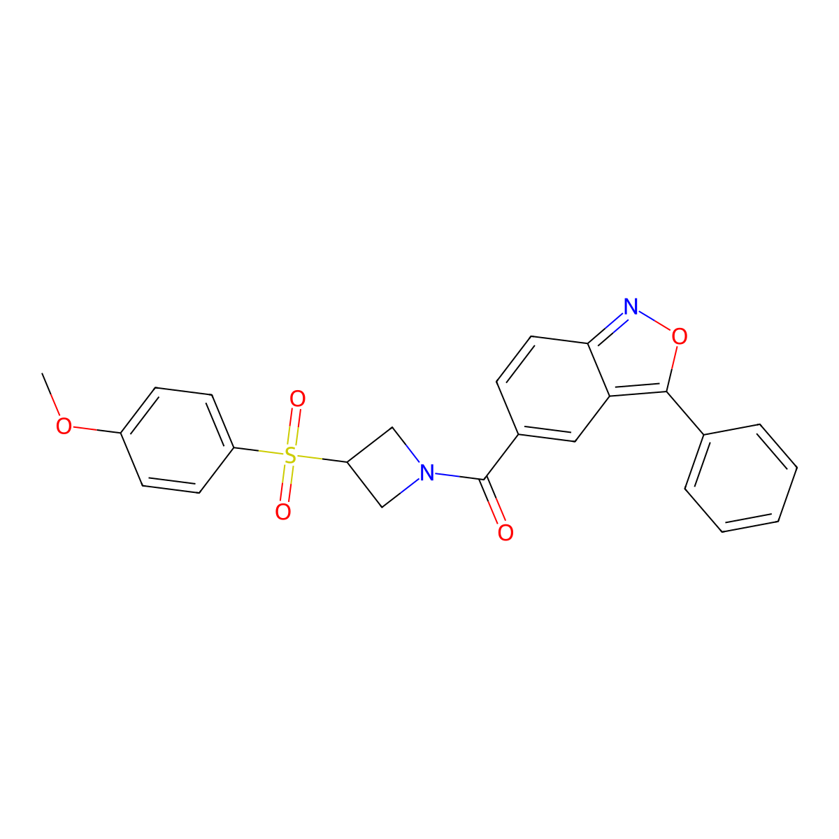 (3-((4-Methoxyphenyl)sulfonyl)azetidin-1-yl)(3-phenylbenzo[c]isoxazol-5-yl)methanone molecular structure, CAS 1705974-79-3