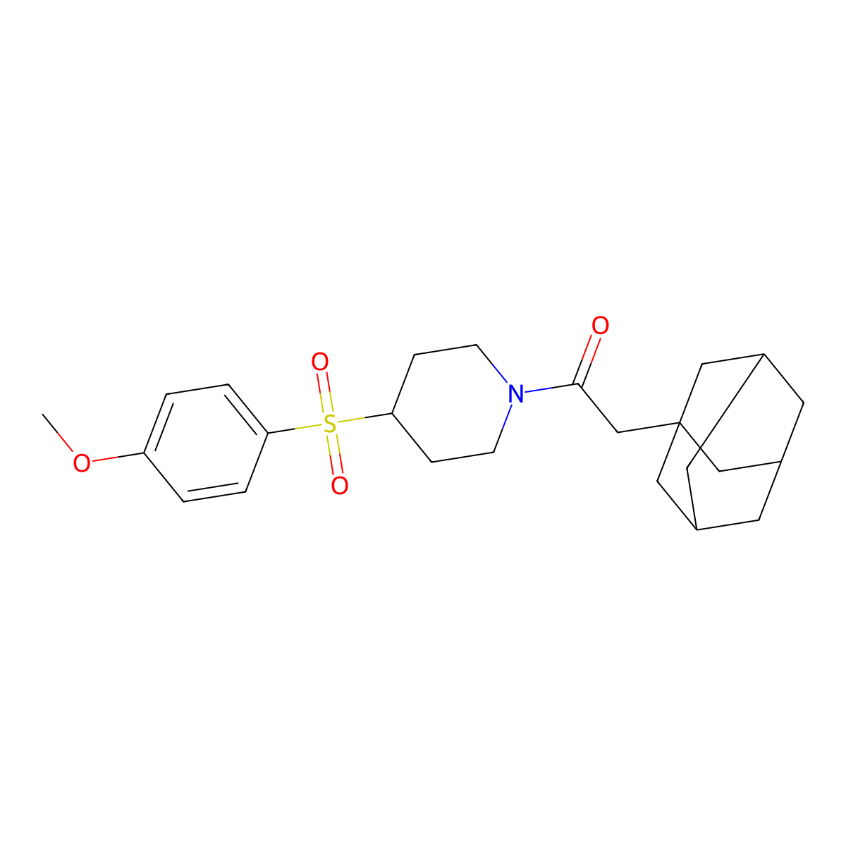 2-((3r,5r,7r)-Adamantan-1-yl)-1-(4-((4-methoxyphenyl)sulfonyl)piperidin-1-yl)ethanone molecular structure, CAS 1705978-11-5