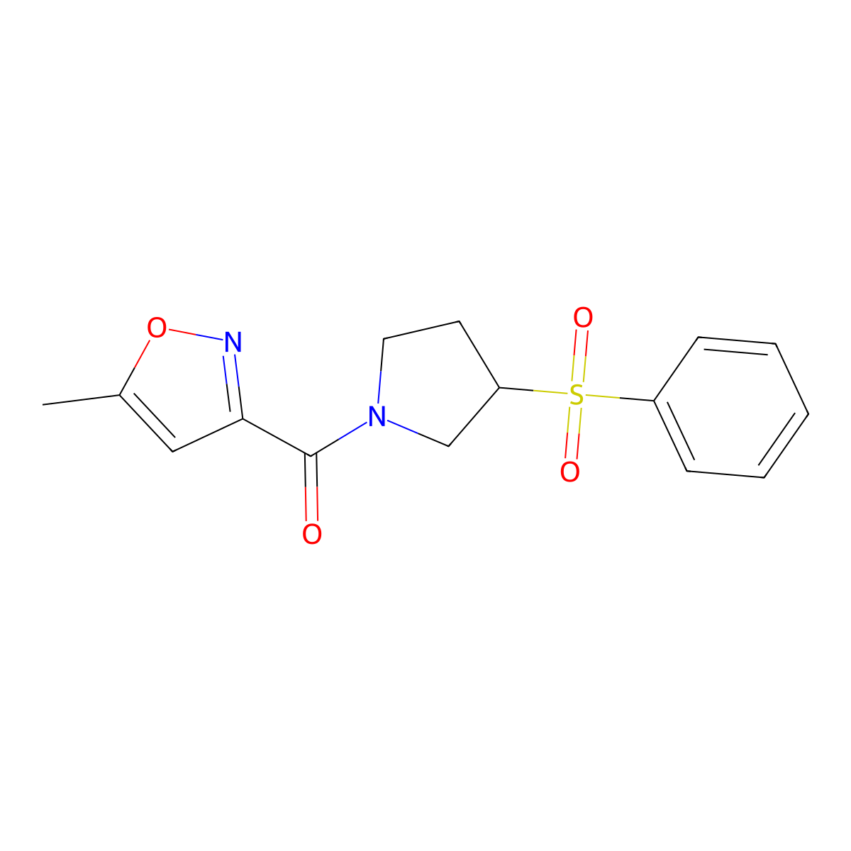 (5-Methylisoxazol-3-yl)(3-(phenylsulfonyl)pyrrolidin-1-yl)methanone molecular structure, CAS 1705978-49-9