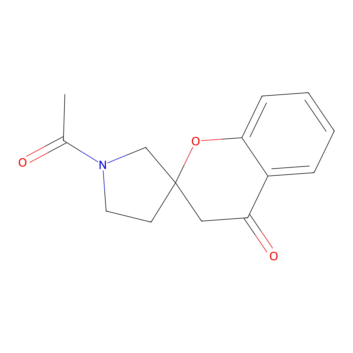 1'-Acetyl-3,4-dihydrospiro[1-benzopyran-2,3'-pyrrolidine]-4-one molecular structure, CAS 1705979-17-4