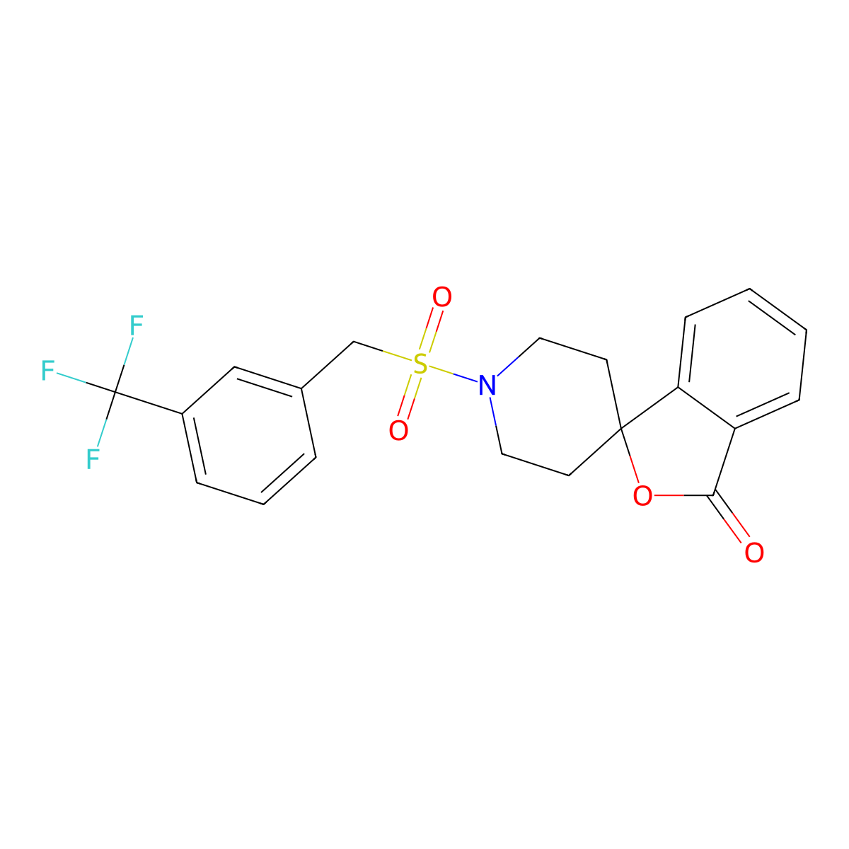 1'-((3-(trifluoromethyl)benzyl)sulfonyl)-3H-spiro[isobenzofuran-1,4'-piperidin]-3-one molecular structure, CAS 1705986-02-2