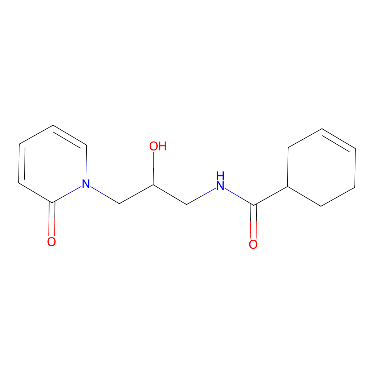 N-(2-hydroxy-3-(2-oxopyridin-1(2H)-yl)propyl)cyclohex-3-enecarboxamide molecular structure, CAS 1705998-26-0