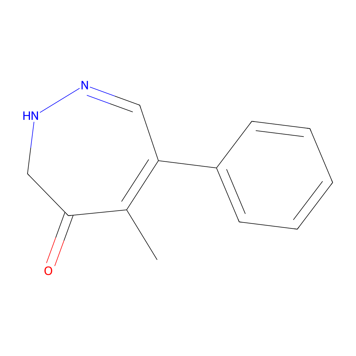 5-methyl-6-phenyl-2,3-dihydro-4H-1,2-diazepin-4-one molecular structure, CAS 1706-26-9