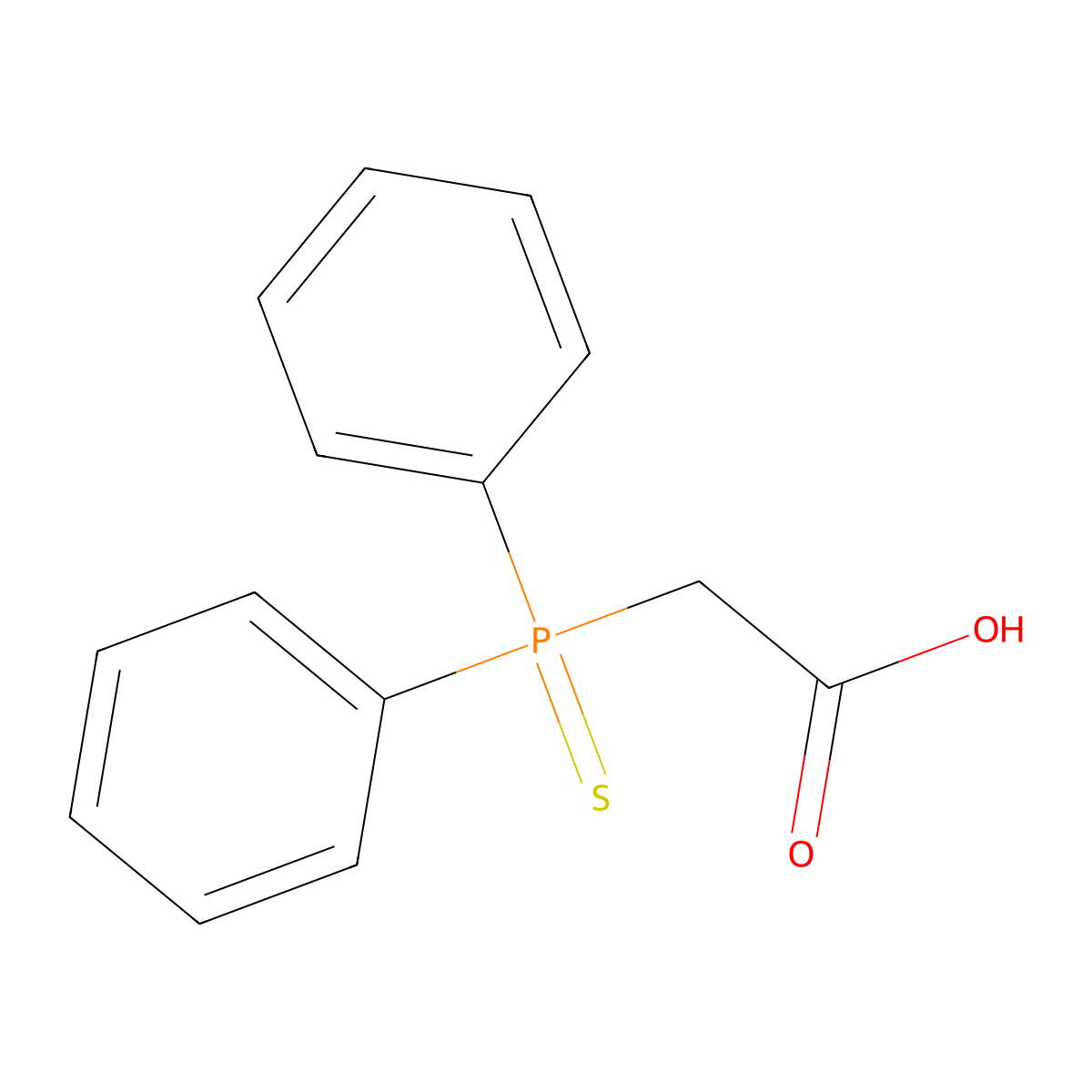 Acetic acid, (diphenylphosphinothioyl)- molecular structure, CAS 1706-99-6