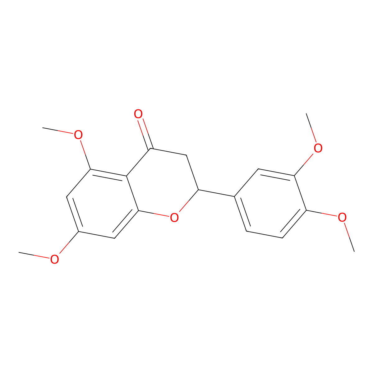 2-(3,4-Dimethoxyphenyl)-2,3-dihydro-5,7-dimethoxy-4H-1-benzopyran-4-one molecular structure, CAS 17060-20-7