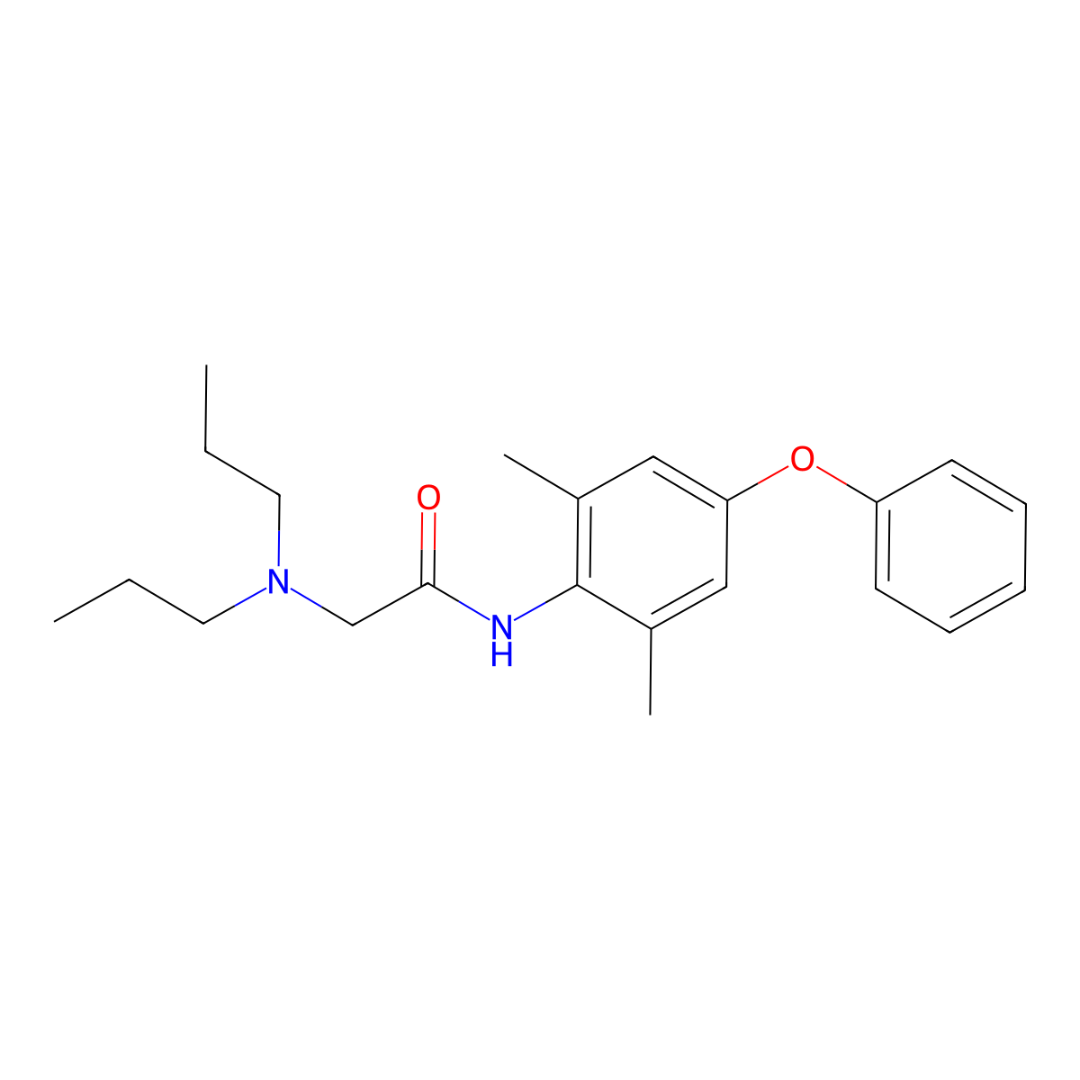 Acetamide, N-(2,6-dimethyl-4-phenoxyphenyl)-2-(dipropylamino)- molecular structure, CAS 17060-64-9