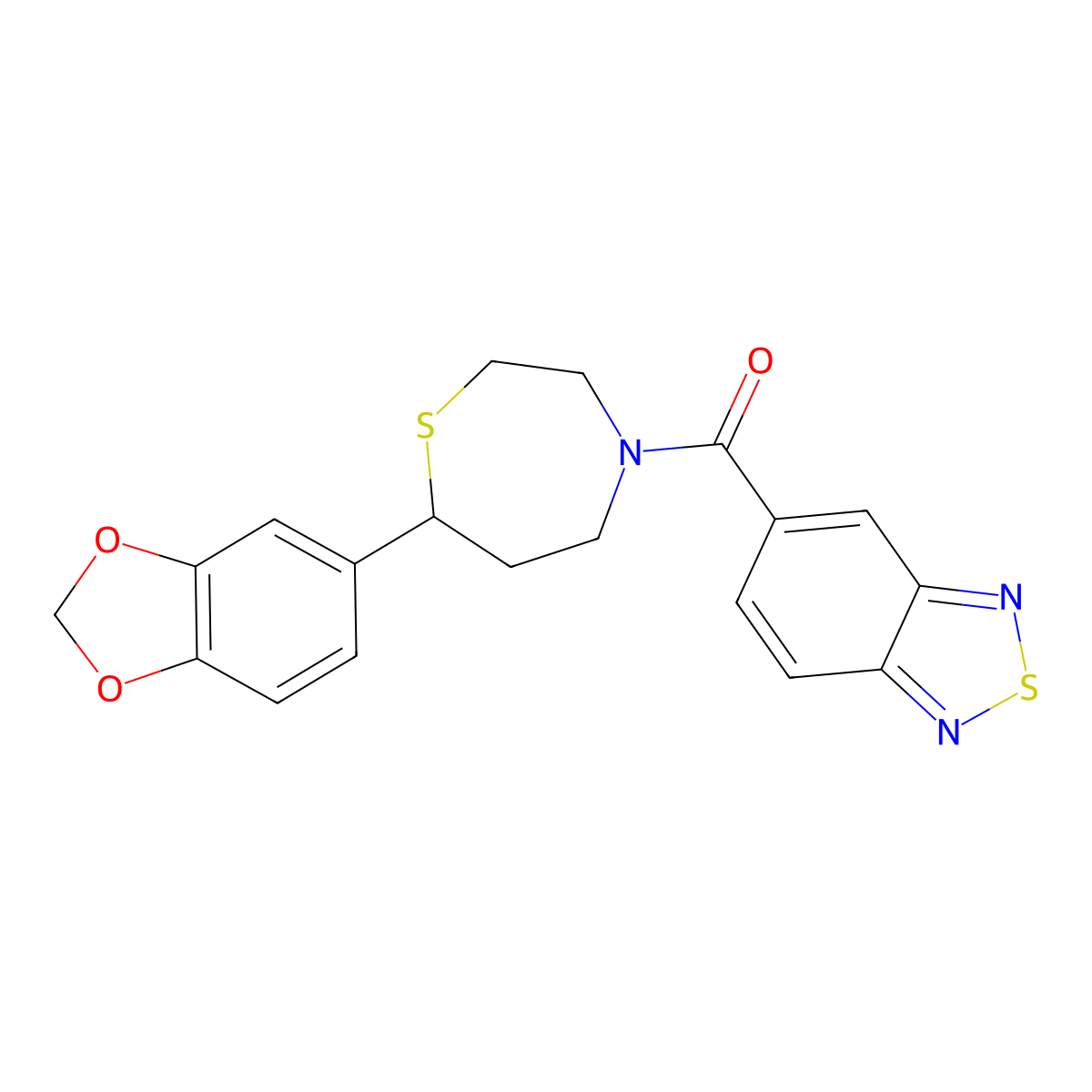 Benzo[c][1,2,5]thiadiazol-5-yl(7-(benzo[d][1,3]dioxol-5-yl)-1,4-thiazepan-4-yl)methanone molecular structure, CAS 1706002-09-6