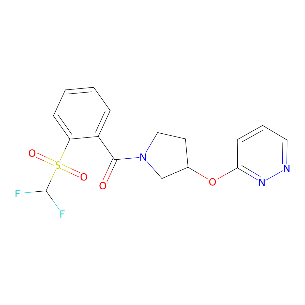 3-{[1-(2-Difluoromethanesulfonylbenzoyl)pyrrolidin-3-yl]oxy}pyridazine molecular structure, CAS 1706004-68-3