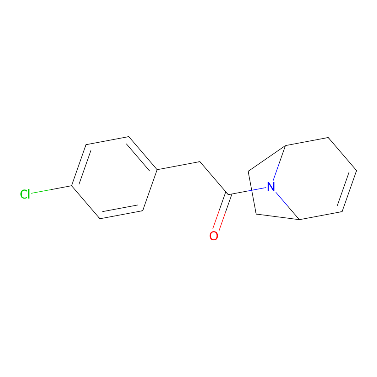 1-((1R,5S)-8-azabicyclo[3.2.1]oct-2-en-8-yl)-2-(4-chlorophenyl)ethanone molecular structure, CAS 1706005-99-3