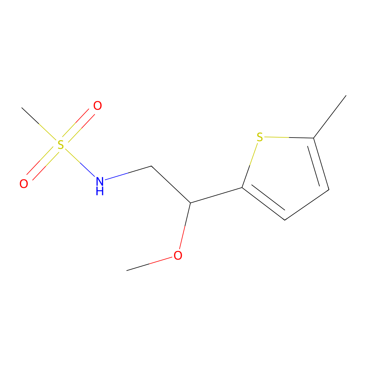 N-[2-methoxy-2-(5-methylthiophen-2-yl)ethyl]methanesulfonamide molecular structure, CAS 1706011-05-3