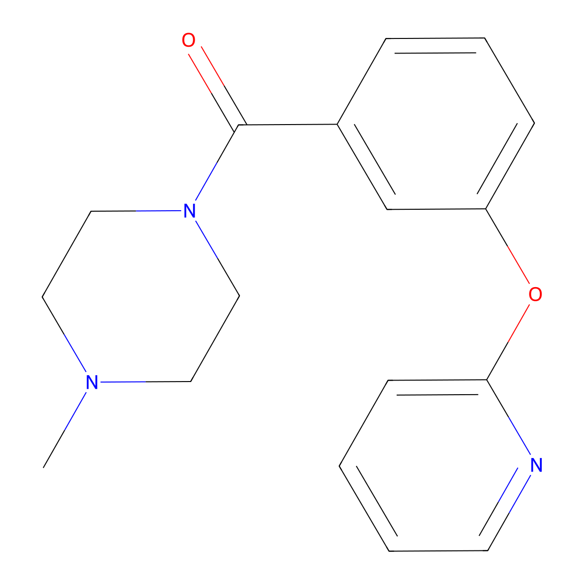1-Methyl-4-[3-(pyridin-2-yloxy)benzoyl]piperazine molecular structure, CAS 1706014-37-0
