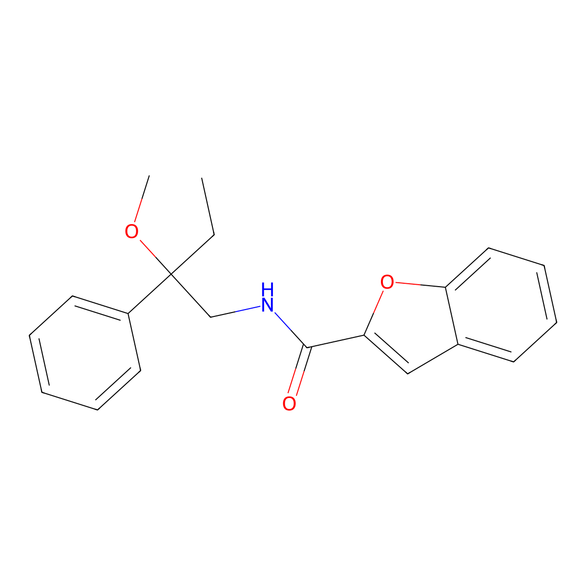 N-(2-methoxy-2-phenylbutyl)benzofuran-2-carboxamide molecular structure, CAS 1706014-70-1