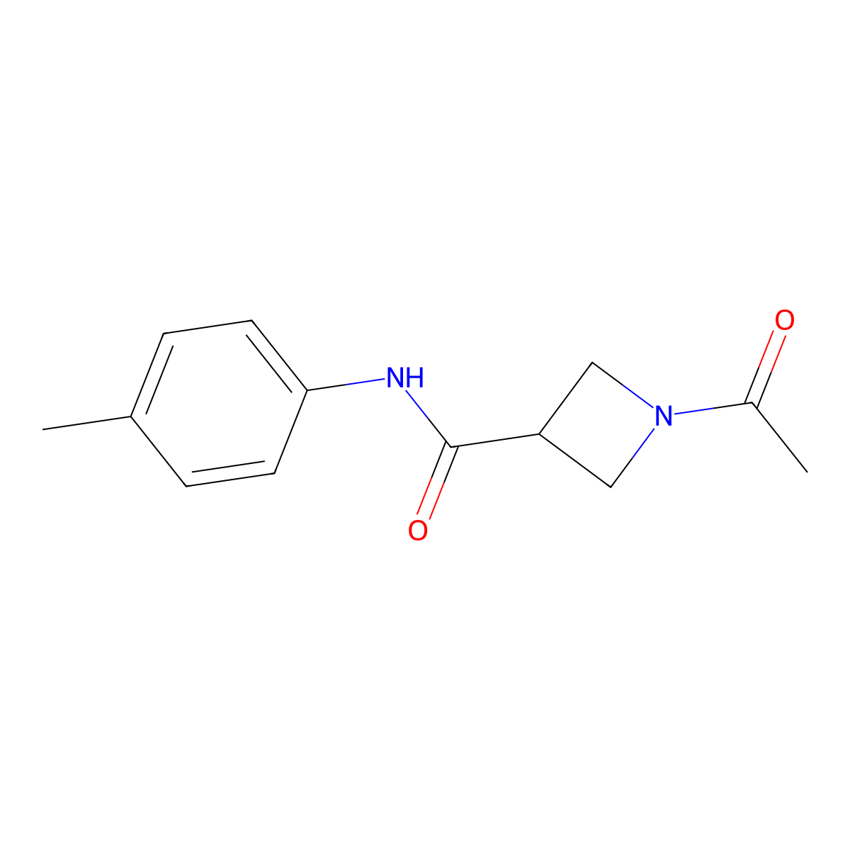 1-acetyl-N-(p-tolyl)azetidine-3-carboxamide molecular structure, CAS 1706015-43-1