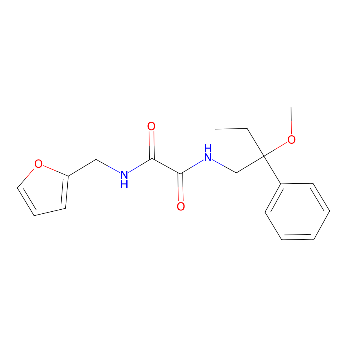 N1-(furan-2-ylmethyl)-N2-(2-methoxy-2-phenylbutyl)oxalamide molecular structure, CAS 1706016-04-7