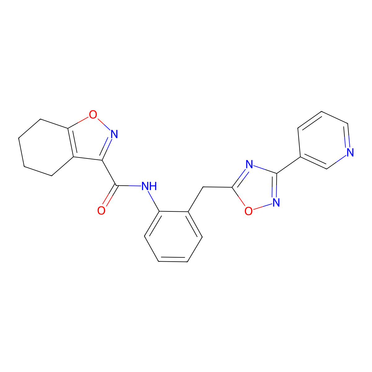 N-(2-((3-(pyridin-3-yl)-1,2,4-oxadiazol-5-yl)methyl)phenyl)-4,5,6,7-tetrahydrobenzo[d]isoxazole-3-carboxamide molecular structure, CAS 1706021-75-1