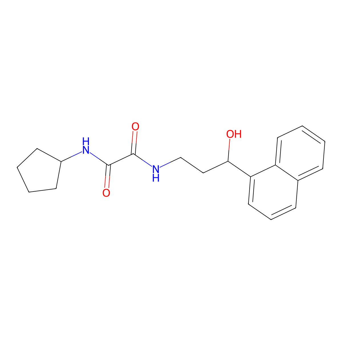 N-cyclopentyl-N'-[3-hydroxy-3-(naphthalen-1-yl)propyl]ethanediamide molecular structure, CAS 1706022-46-9
