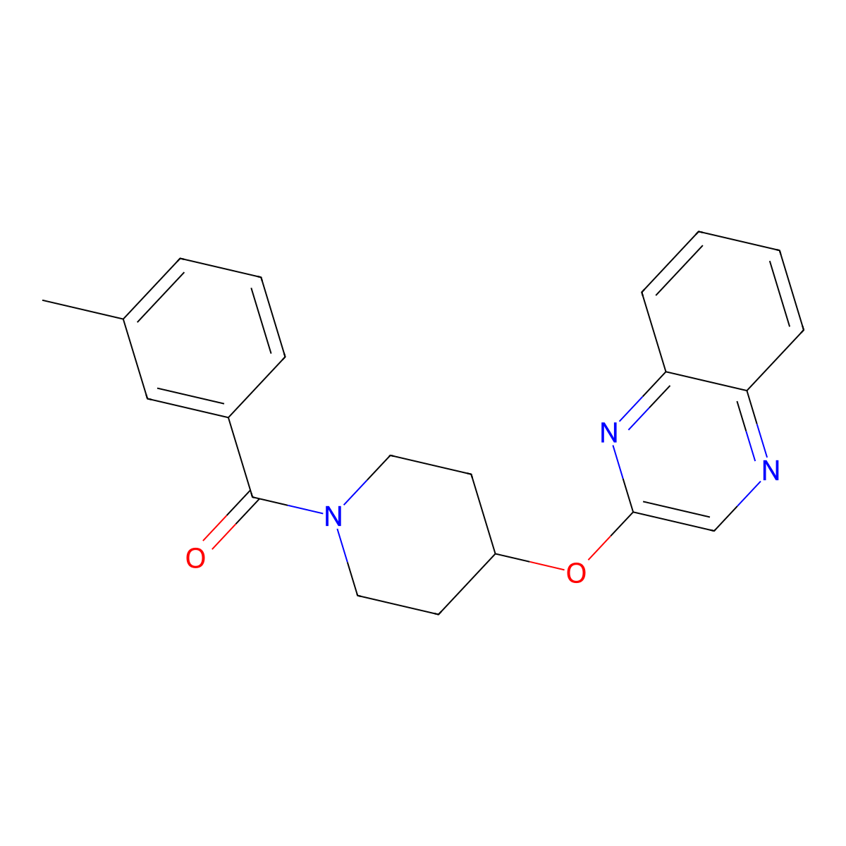 (4-(Quinoxalin-2-yloxy)piperidin-1-yl)(m-tolyl)methanone molecular structure, CAS 1706025-88-8