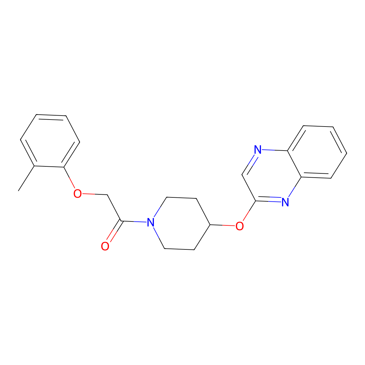 1-(4-(Quinoxalin-2-yloxy)piperidin-1-yl)-2-(o-tolyloxy)ethanone molecular structure, CAS 1706026-16-5