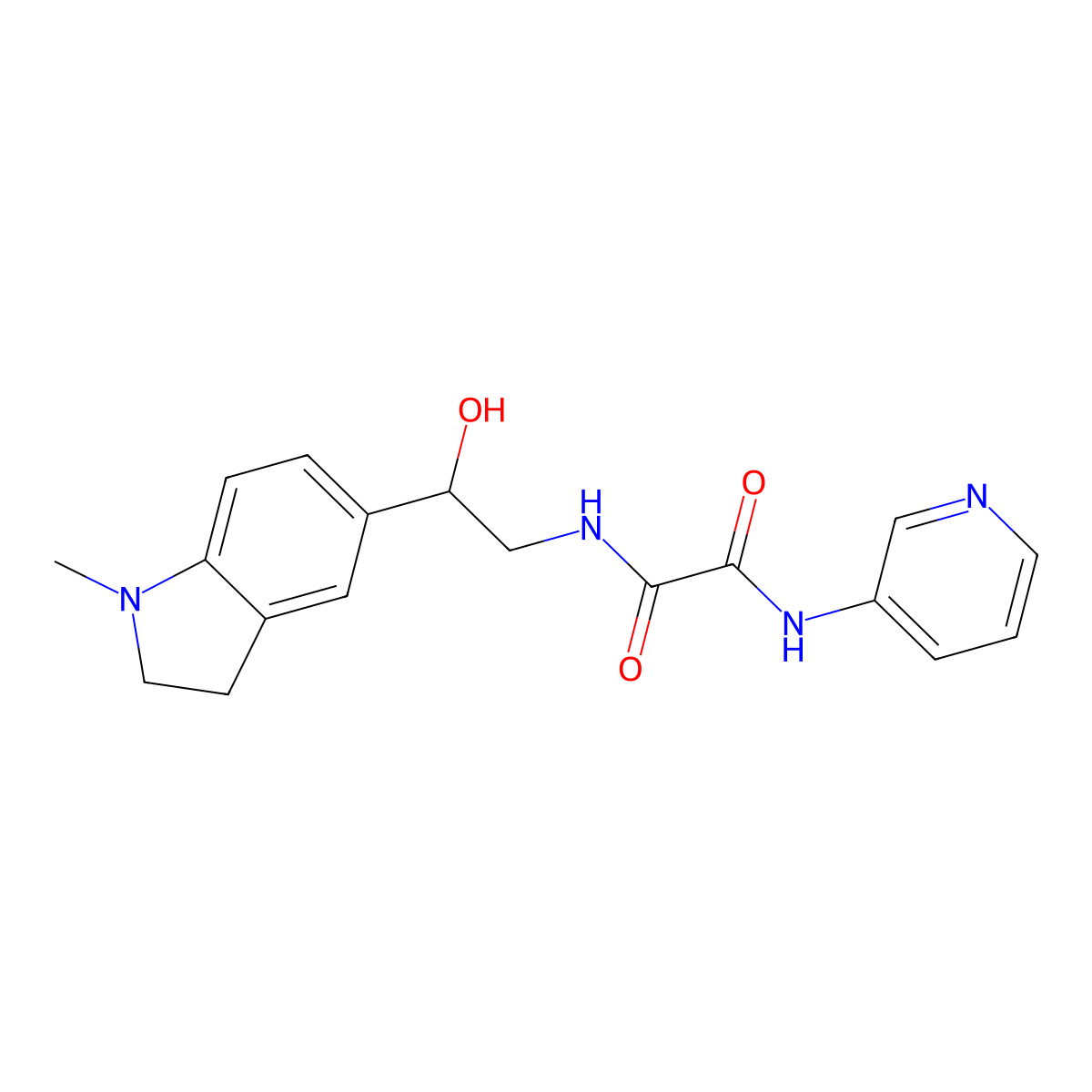 N1-(2-hydroxy-2-(1-methylindolin-5-yl)ethyl)-N2-(pyridin-3-yl)oxalamide molecular structure, CAS 1706042-51-4