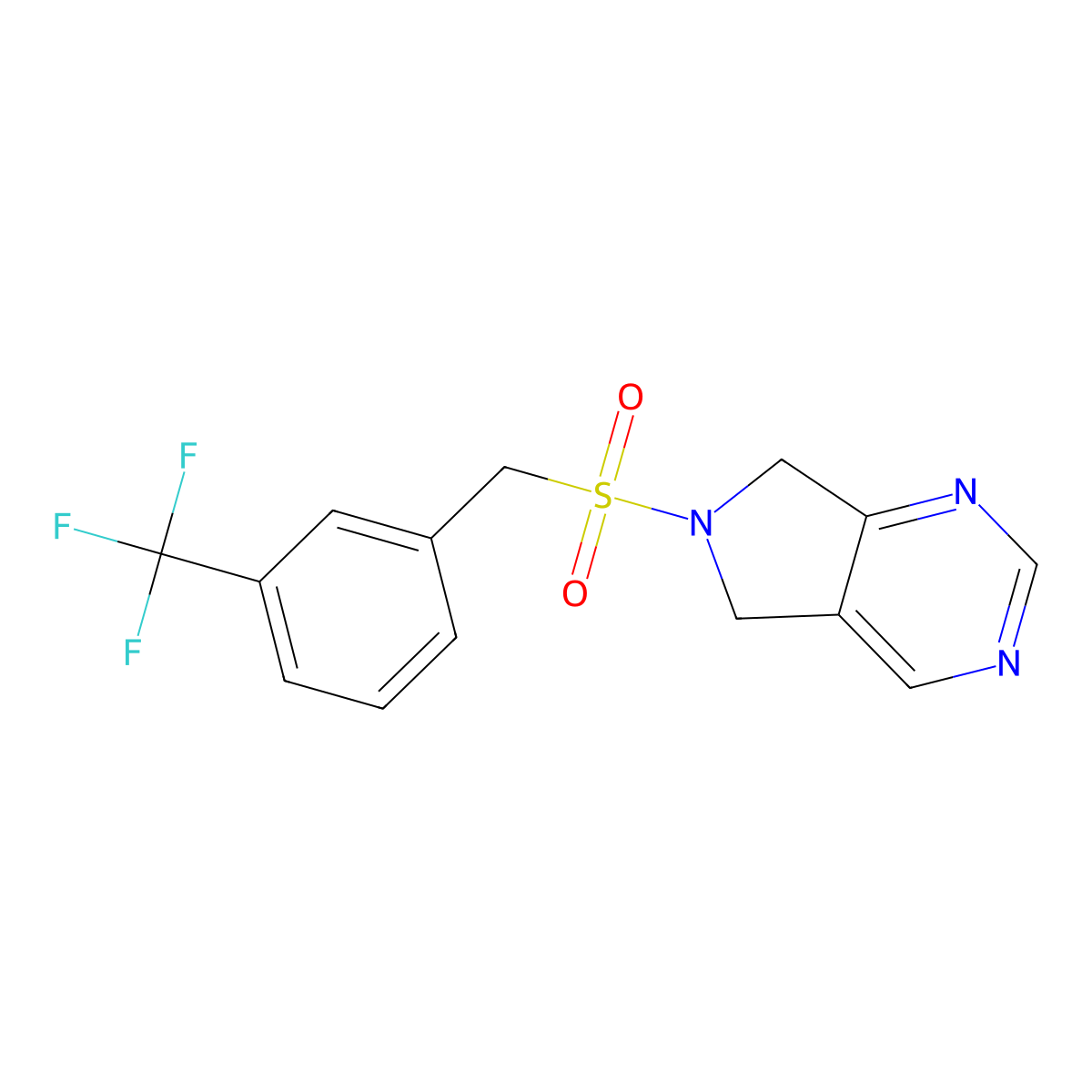 6-{[3-(trifluoromethyl)phenyl]methanesulfonyl}-5H,6H,7H-pyrrolo[3,4-d]pyrimidine molecular structure, CAS 1706042-65-0
