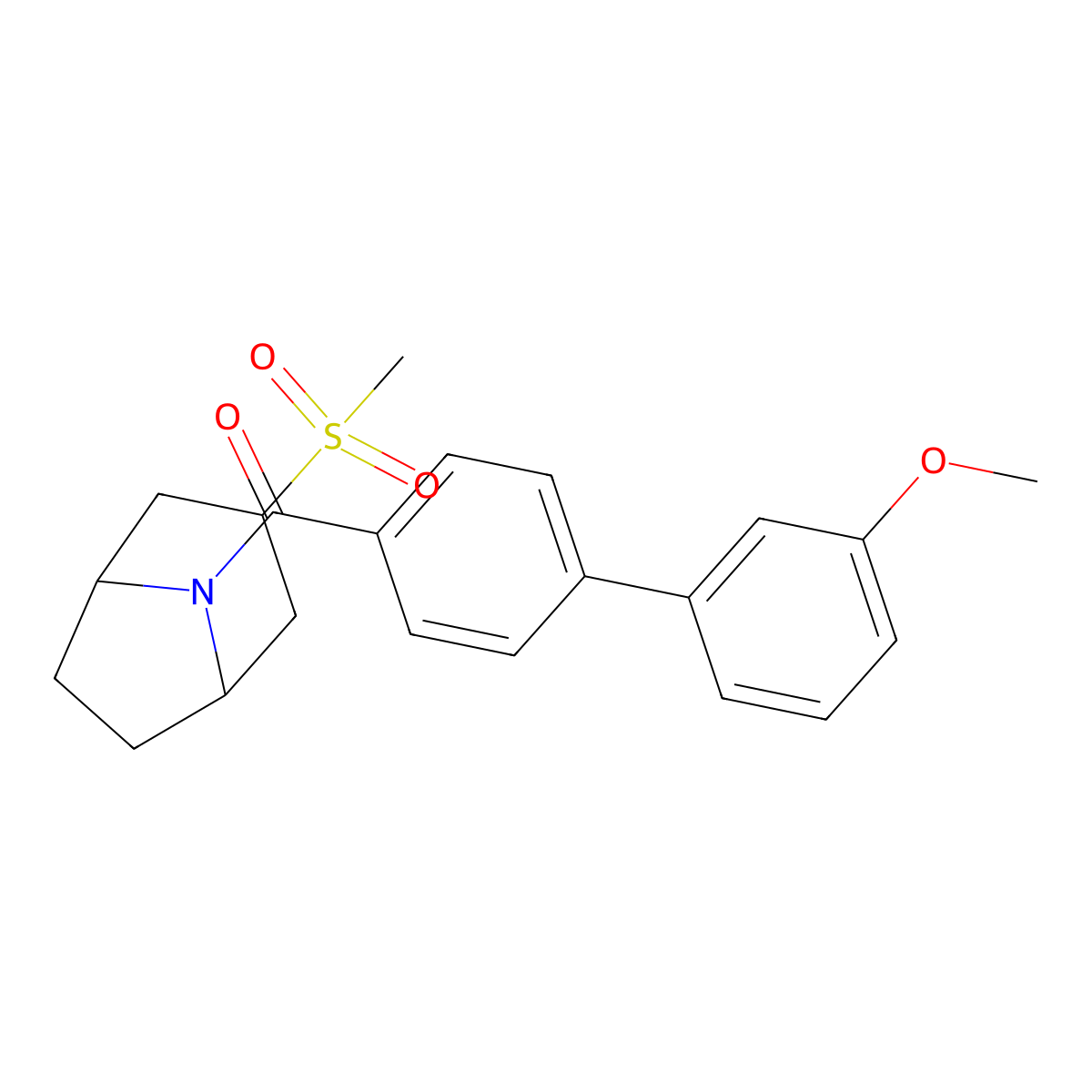 (3'-methoxy-[1,1'-biphenyl]-4-yl)((1R,5S)-3-(methylsulfonyl)-8-azabicyclo[3.2.1]octan-8-yl)methanone molecular structure, CAS 1706046-45-8