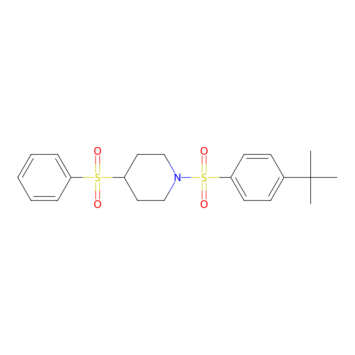 1-((4-(Tert-butyl)phenyl)sulfonyl)-4-(phenylsulfonyl)piperidine molecular structure, CAS 1706046-81-2