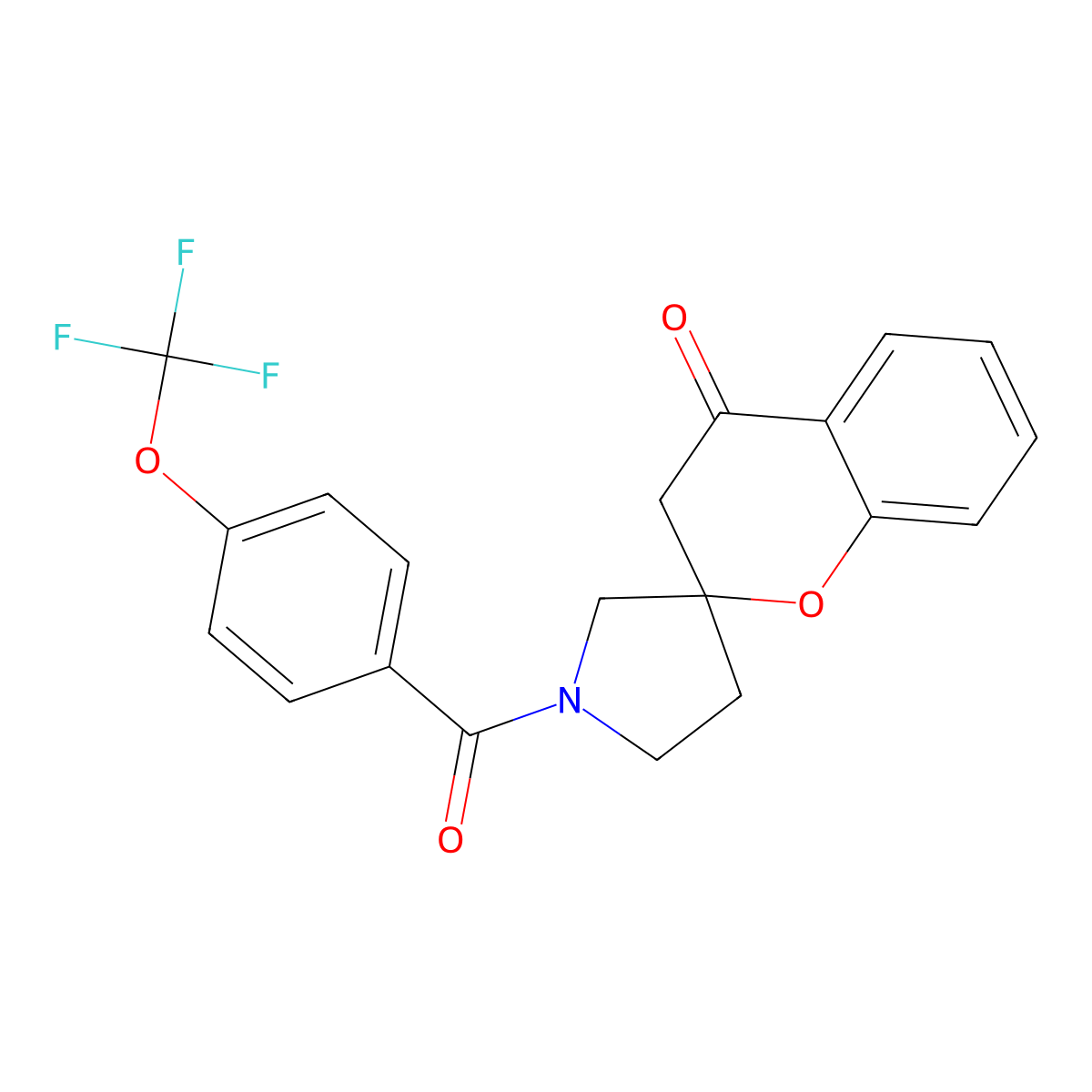 1'-[4-(Trifluoromethoxy)benzoyl]-3,4-dihydrospiro[1-benzopyran-2,3'-pyrrolidine]-4-one molecular structure, CAS 1706046-92-5