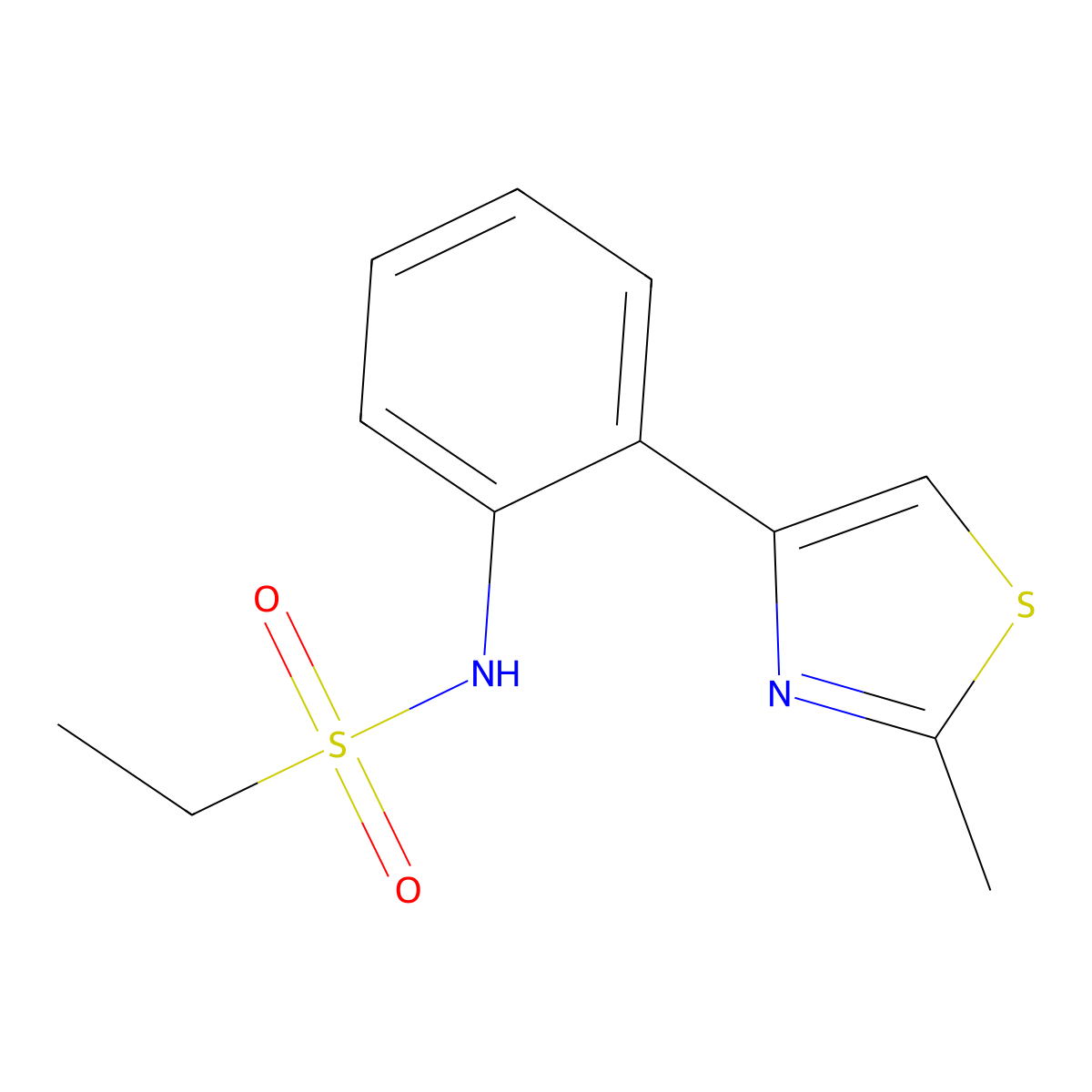 N-(2-(2-methylthiazol-4-yl)phenyl)ethanesulfonamide molecular structure, CAS 1706051-31-1