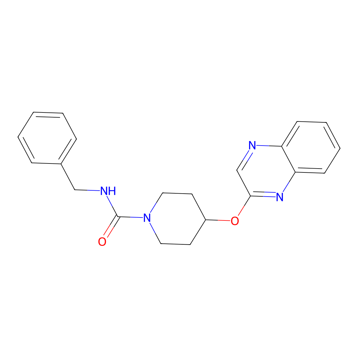 N-benzyl-4-(quinoxalin-2-yloxy)piperidine-1-carboxamide molecular structure, CAS 1706051-63-9