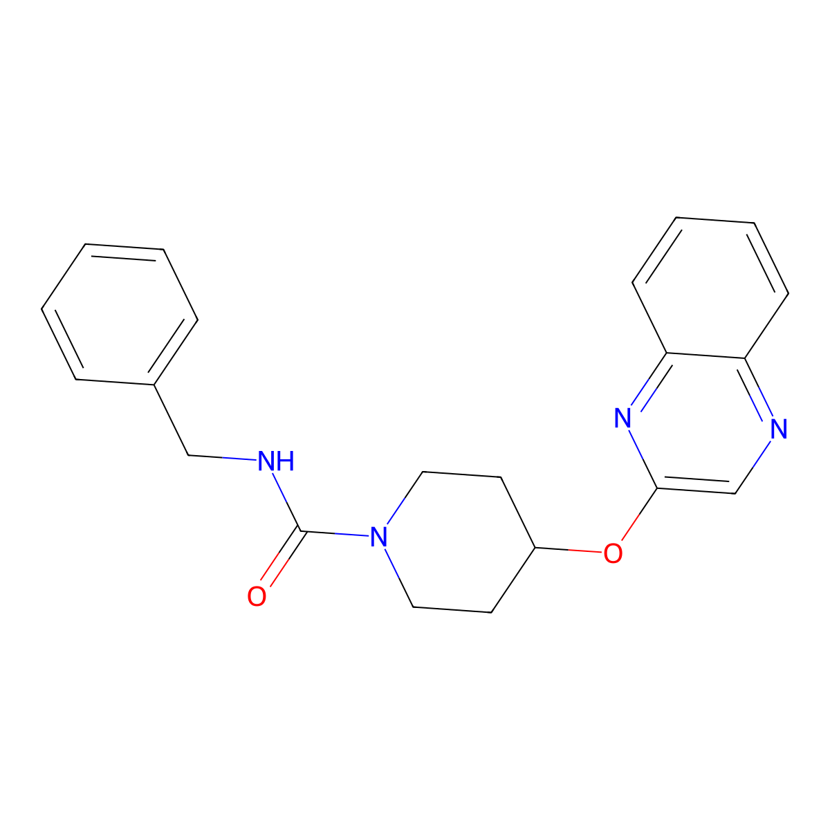 N-benzyl-4-(quinoxalin-2-yloxy)piperidine-1-carboxamide molecular structure, CAS 1706051-63-9
