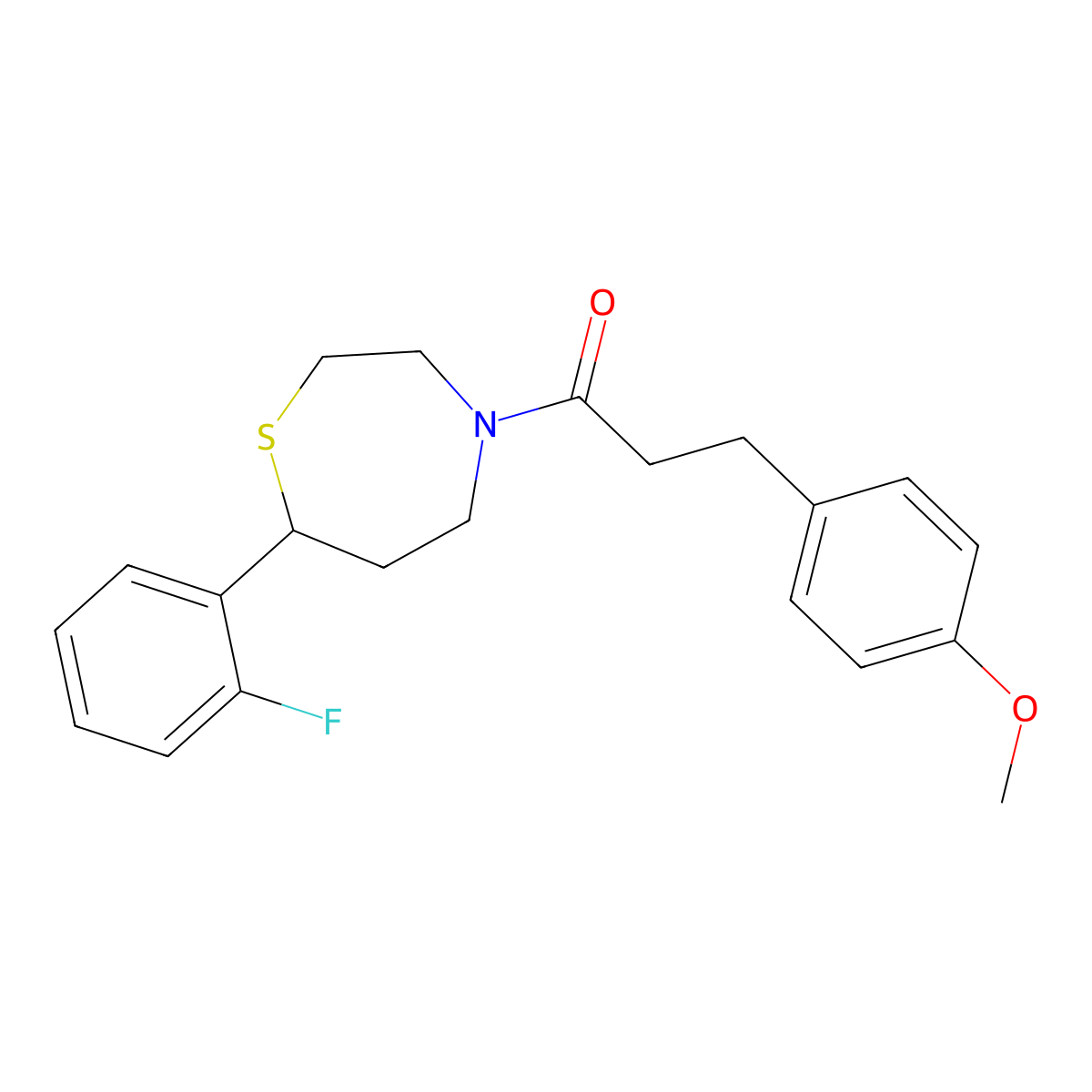 1-[7-(2-Fluorophenyl)-1,4-thiazepan-4-yl]-3-(4-methoxyphenyl)propan-1-one molecular structure, CAS 1706055-52-8