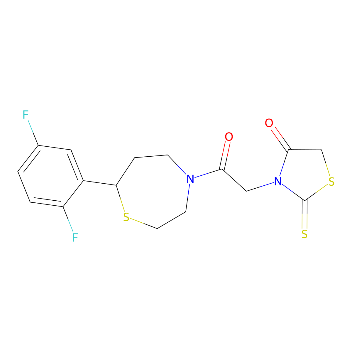 3-(2-(7-(2,5-Difluorophenyl)-1,4-thiazepan-4-yl)-2-oxoethyl)-2-thioxothiazolidin-4-one molecular structure, CAS 1706059-93-9