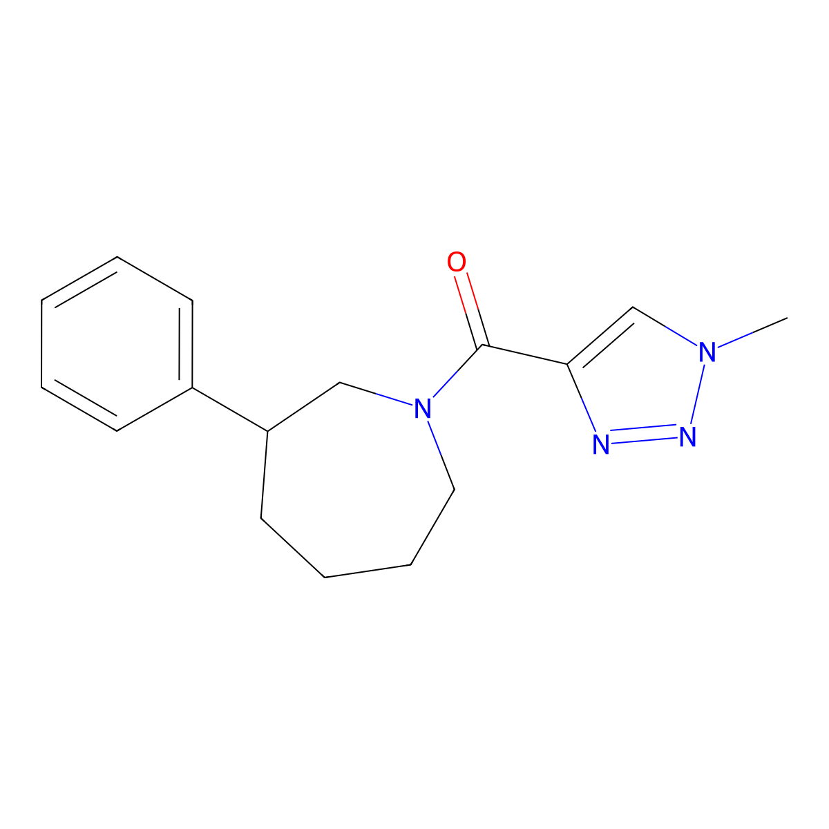 (1-methyl-1H-1,2,3-triazol-4-yl)(3-phenylazepan-1-yl)methanone molecular structure, CAS 1706062-94-3