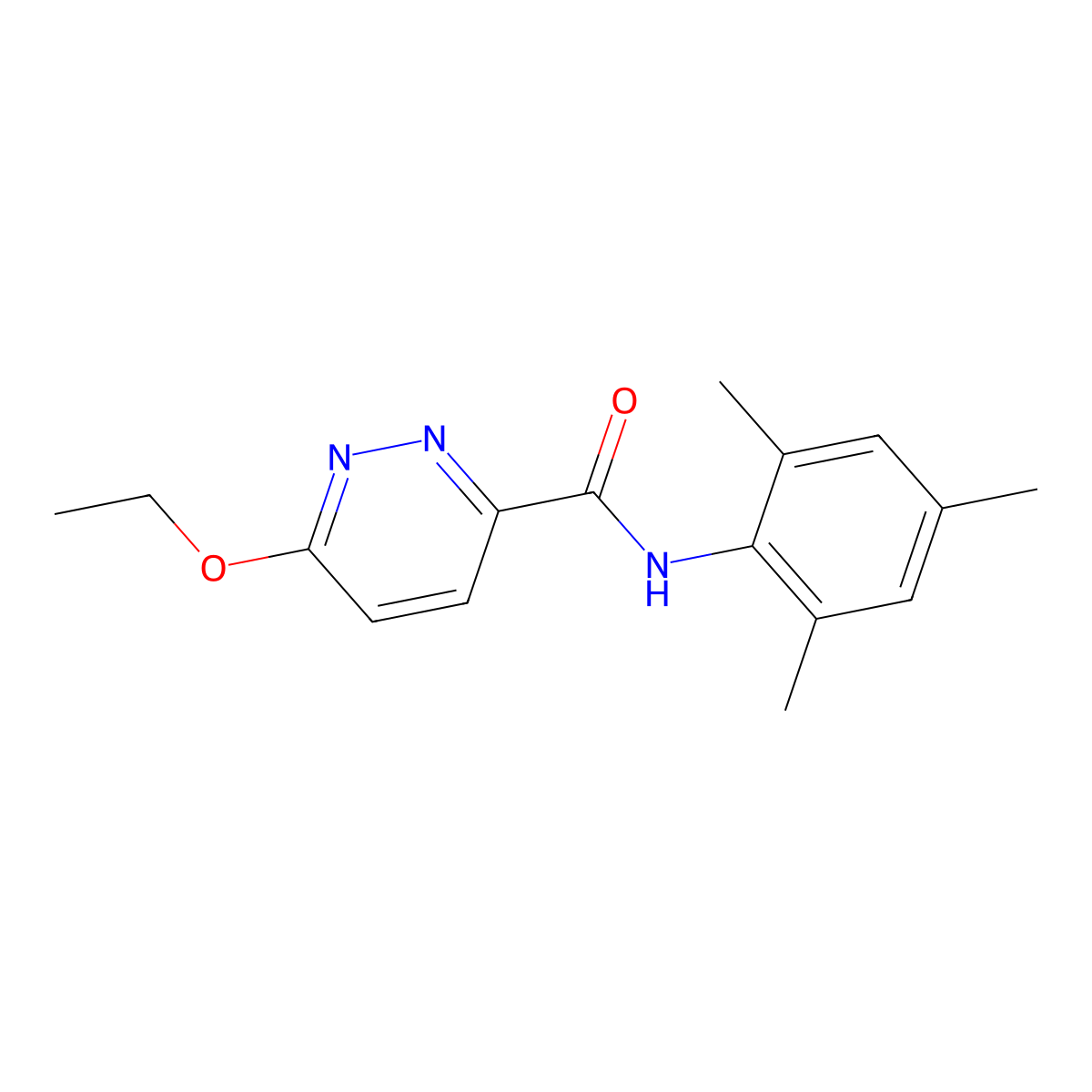 6-ethoxy-N-(2,4,6-trimethylphenyl)pyridazine-3-carboxamide molecular structure, CAS 1706063-16-2