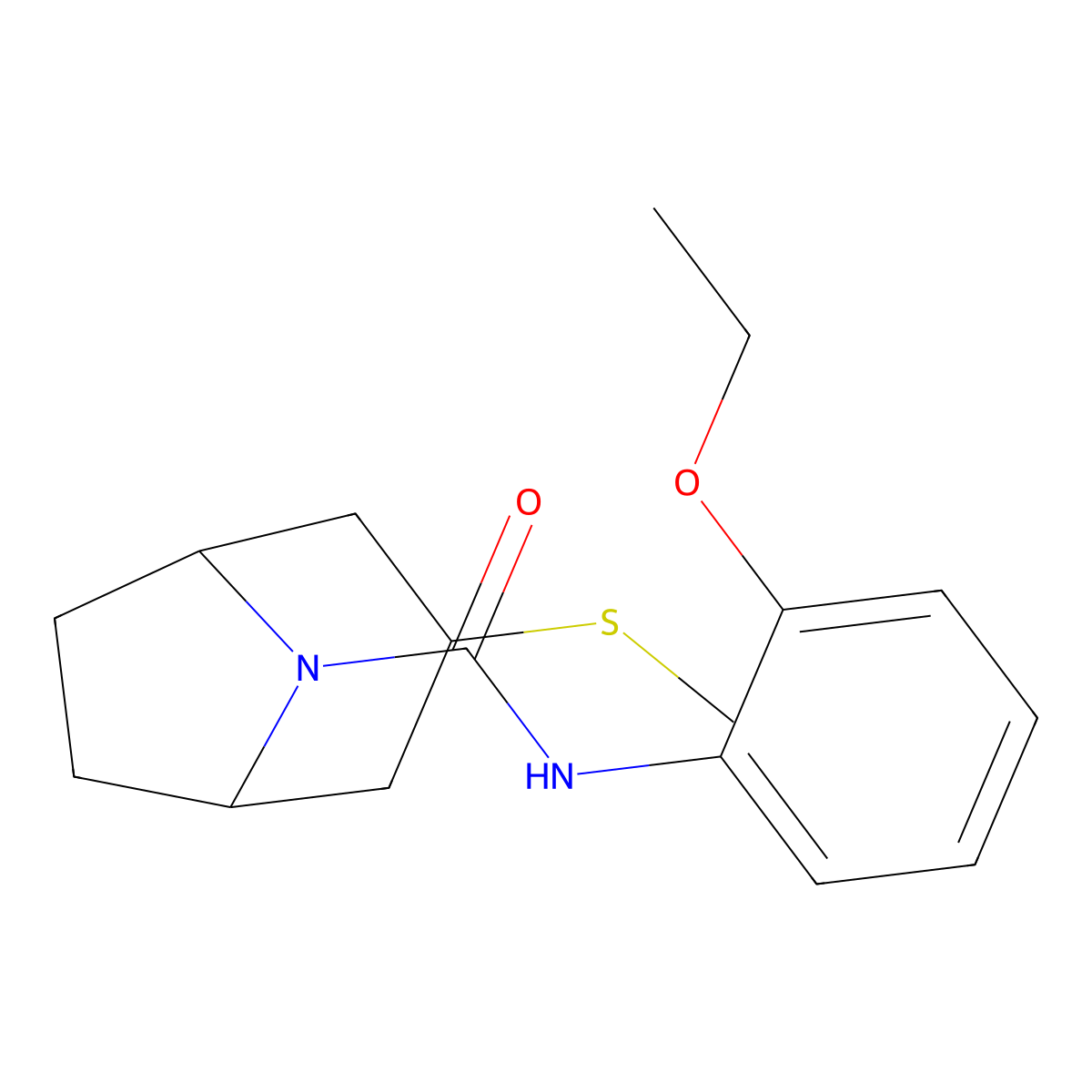 (1R,5S)-N-(2-ethoxyphenyl)-3-(methylthio)-8-azabicyclo[3.2.1]octane-8-carboxamide molecular structure, CAS 1706065-71-5