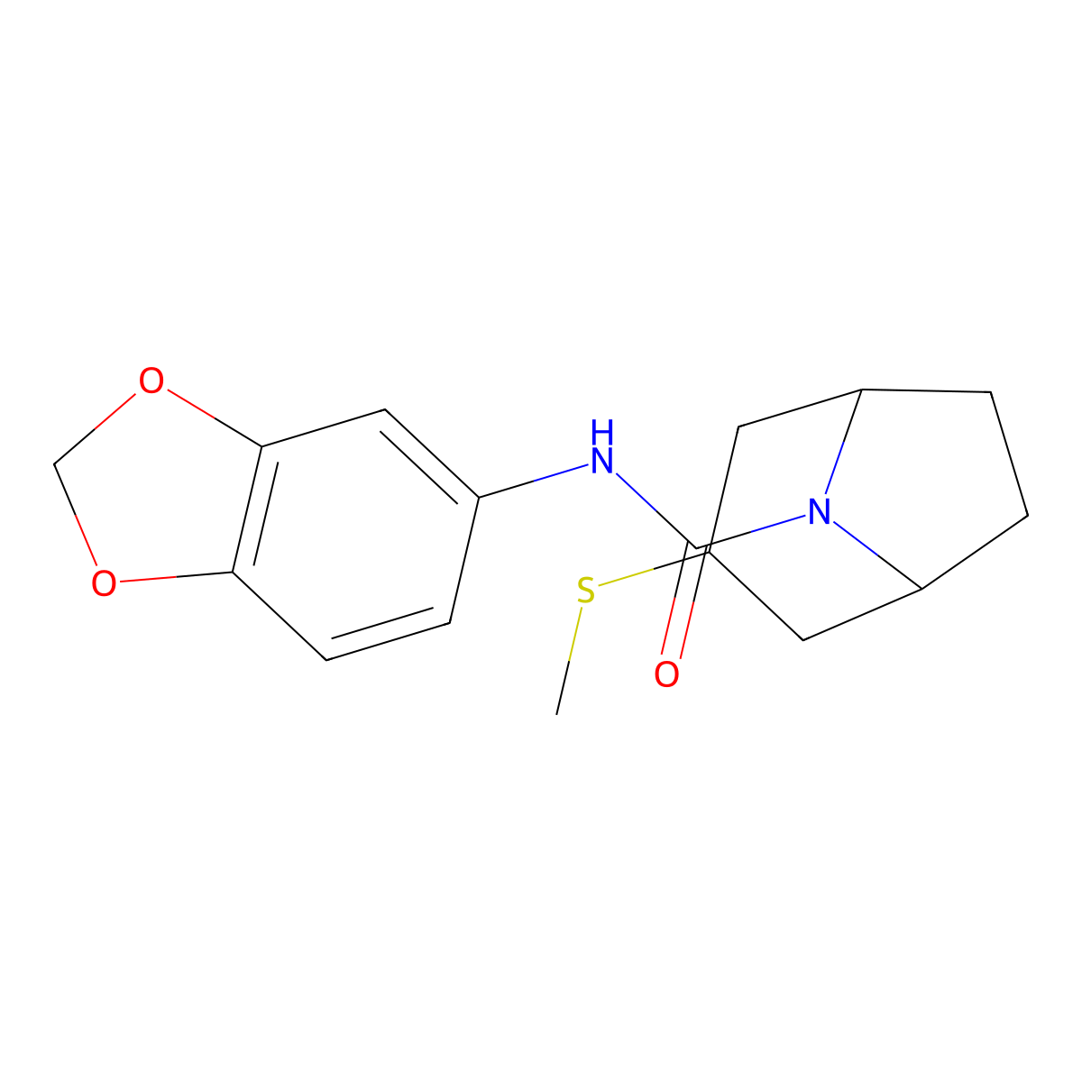(1R,5S)-N-(benzo[d][1,3]dioxol-5-yl)-3-(methylthio)-8-azabicyclo[3.2.1]octane-8-carboxamide molecular structure, CAS 1706065-73-7