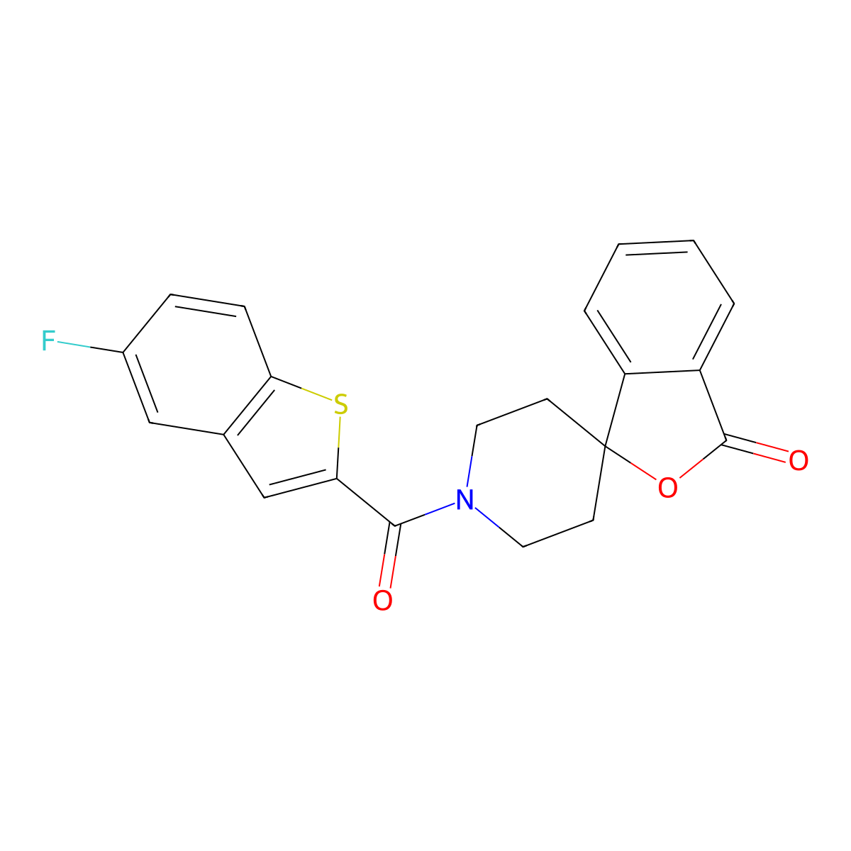 1'-(5-fluoro-1-benzothiophene-2-carbonyl)-3H-spiro[2-benzofuran-1,4'-piperidine]-3-one molecular structure, CAS 1706073-45-1