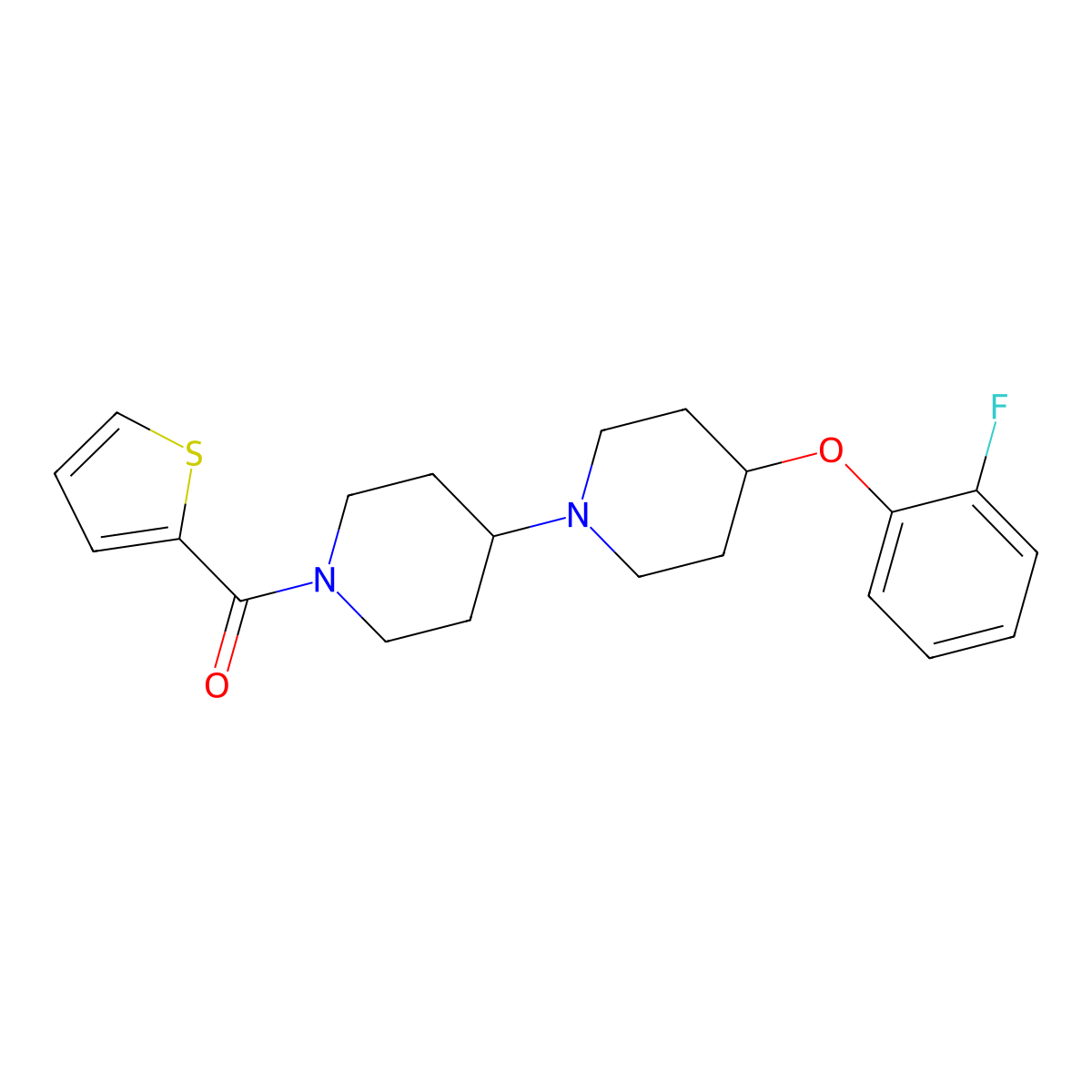 4-(2-Fluorophenoxy)-1'-(thiophene-2-carbonyl)-1,4'-bipiperidine molecular structure, CAS 1706074-76-1