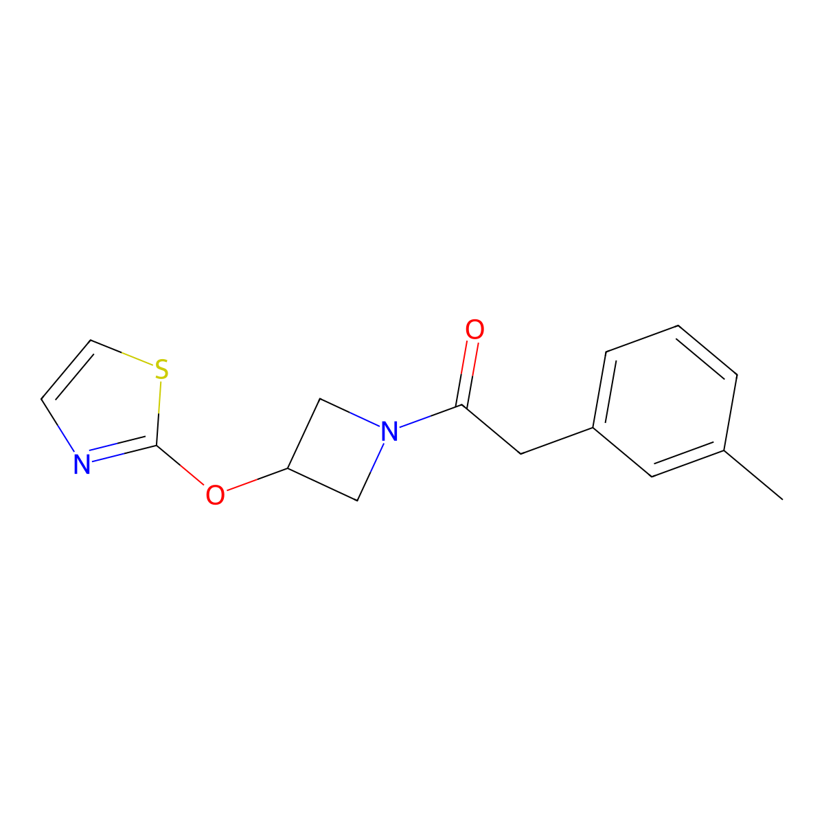 1-(3-(Thiazol-2-yloxy)azetidin-1-yl)-2-(m-tolyl)ethanone molecular structure, CAS 1706079-62-0