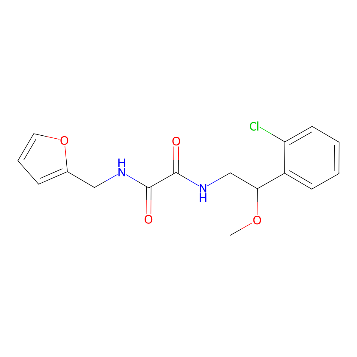 N1-(2-(2-chlorophenyl)-2-methoxyethyl)-N2-(furan-2-ylmethyl)oxalamide molecular structure, CAS 1706081-62-0