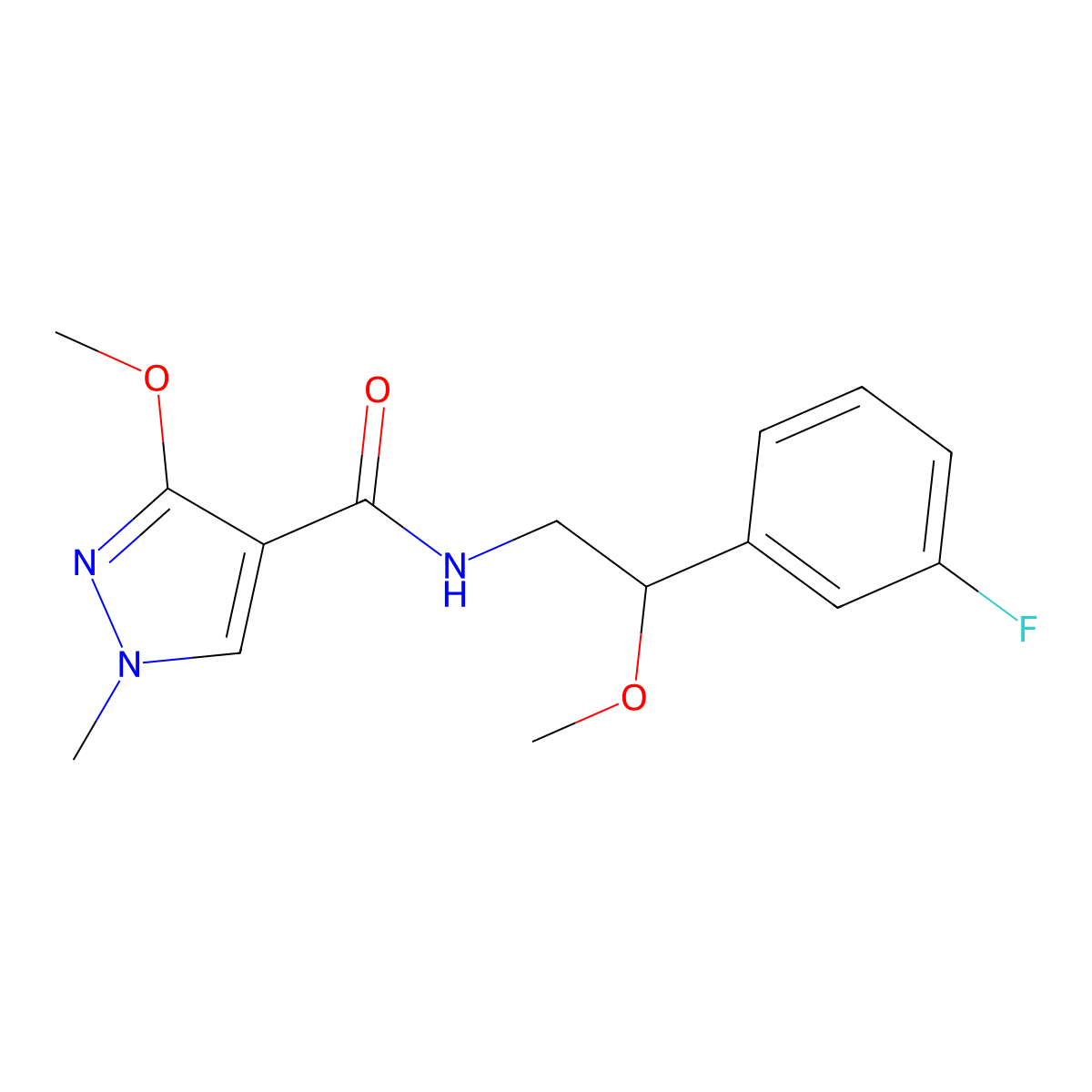 N-[2-(3-fluorophenyl)-2-methoxyethyl]-3-methoxy-1-methyl-1H-pyrazole-4-carboxamide molecular structure, CAS 1706084-04-9