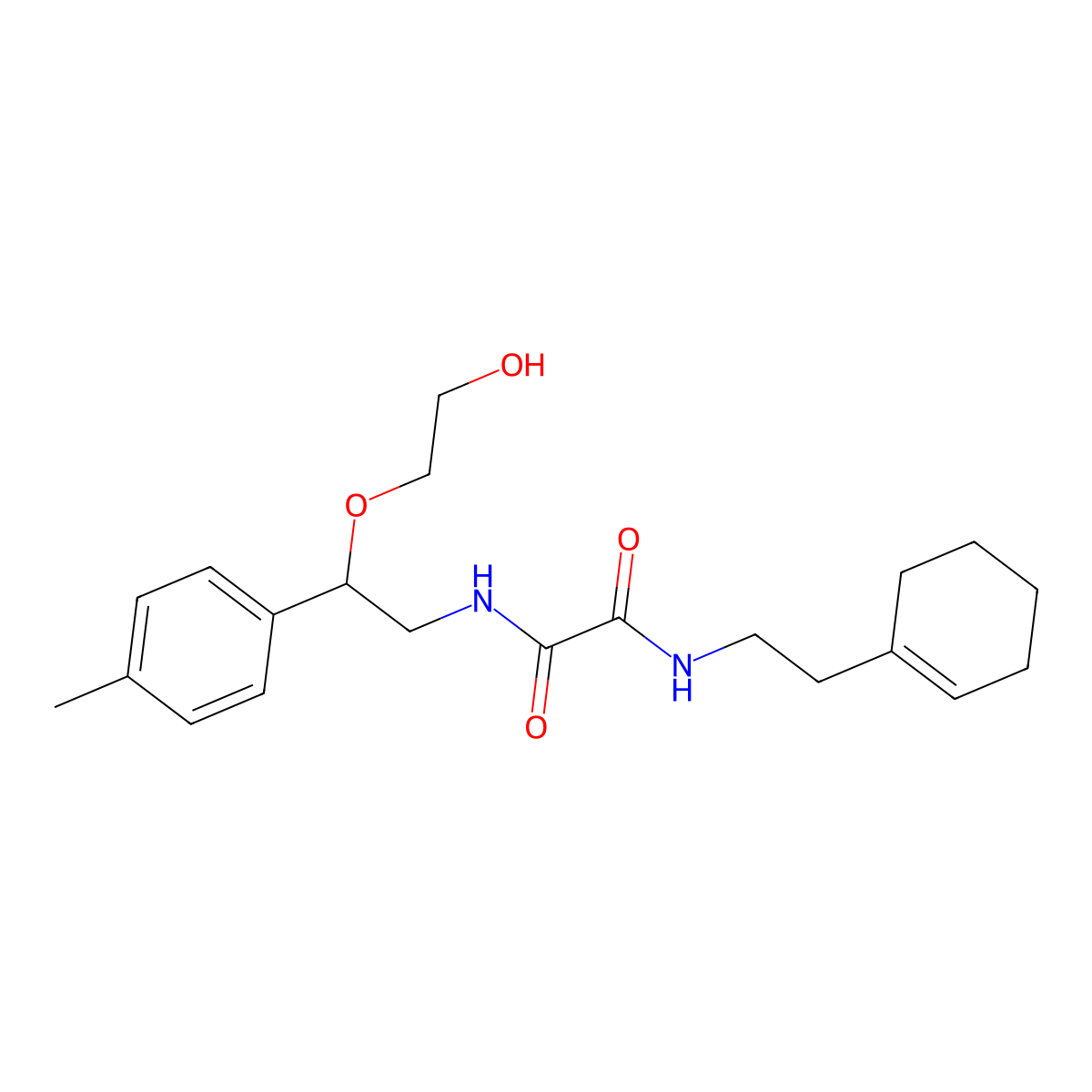 N1-(2-(cyclohex-1-en-1-yl)ethyl)-N2-(2-(2-hydroxyethoxy)-2-(p-tolyl)ethyl)oxalamide molecular structure, CAS 1706085-38-2