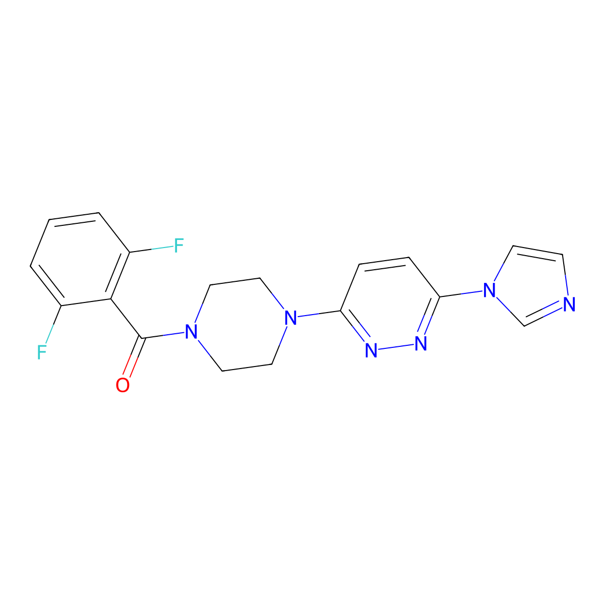 (4-(6-(1H-imidazol-1-yl)pyridazin-3-yl)piperazin-1-yl)(2,6-difluorophenyl)methanone molecular structure, CAS 1706089-99-7