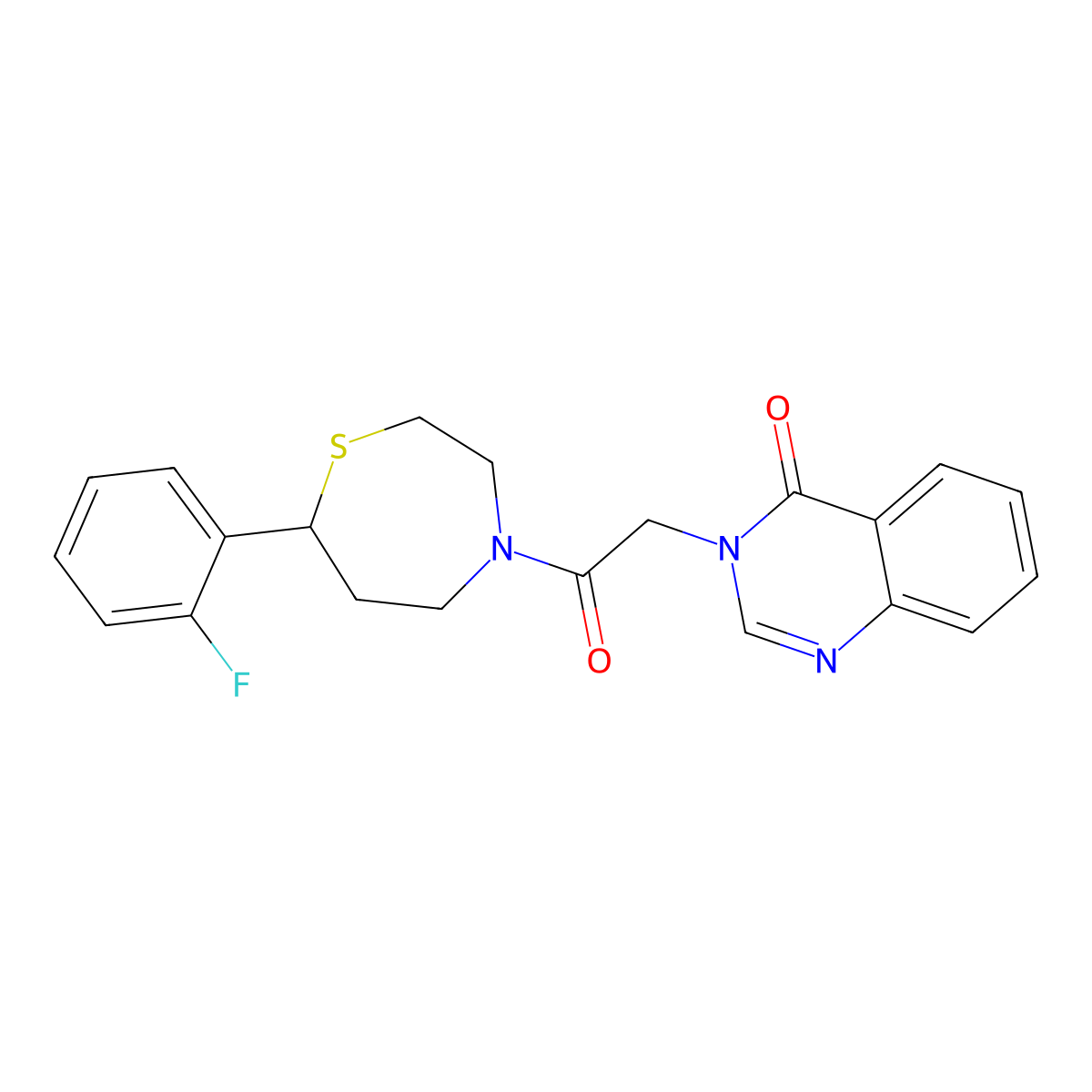 3-(2-(7-(2-fluorophenyl)-1,4-thiazepan-4-yl)-2-oxoethyl)quinazolin-4(3H)-one molecular structure, CAS 1706091-35-1